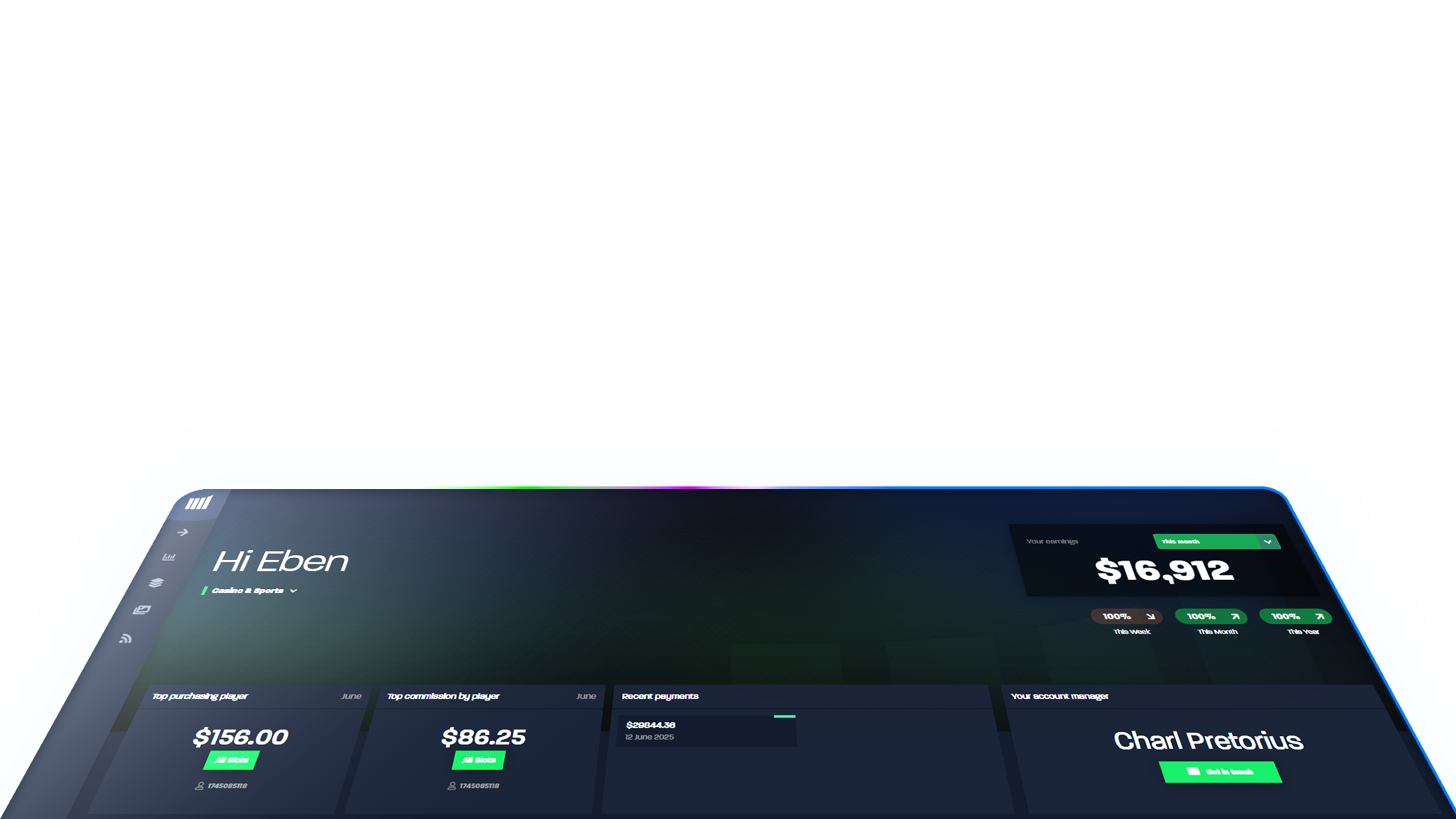 Dashboard mockup